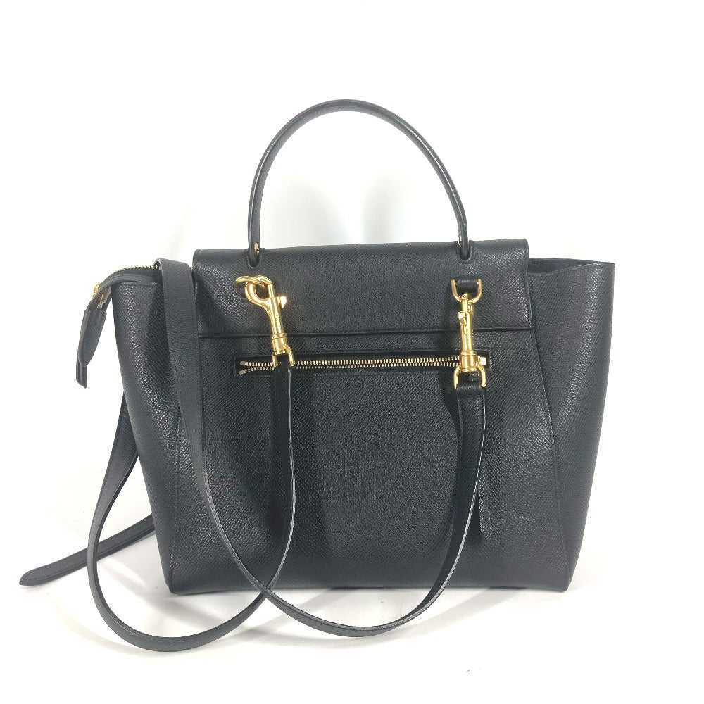 CELINE Handbag leather black Micro Tote Bag Belt … - image 2