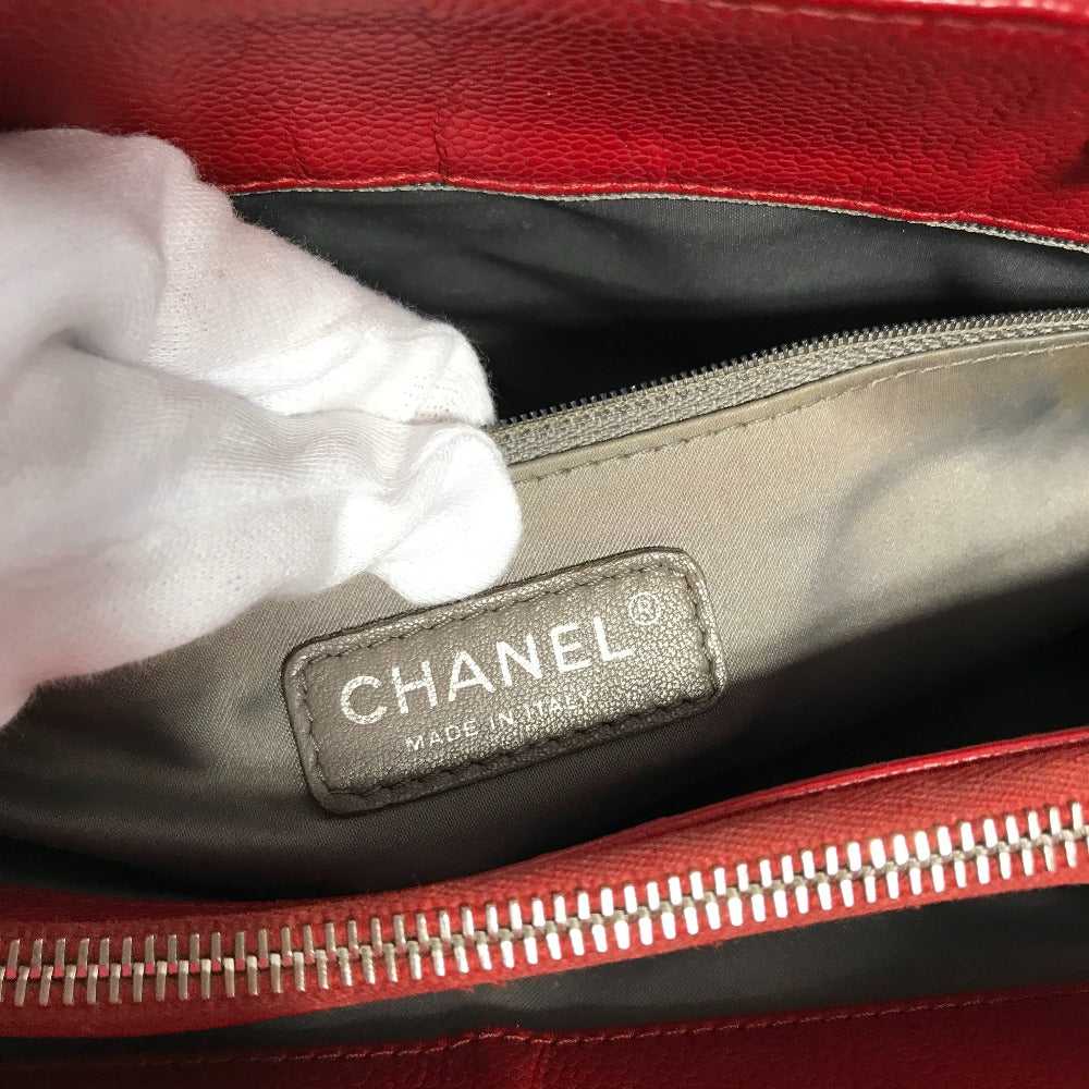 CHANEL Tote Bag A50995 Caviar skin Red CC COCO Ma… - image 10