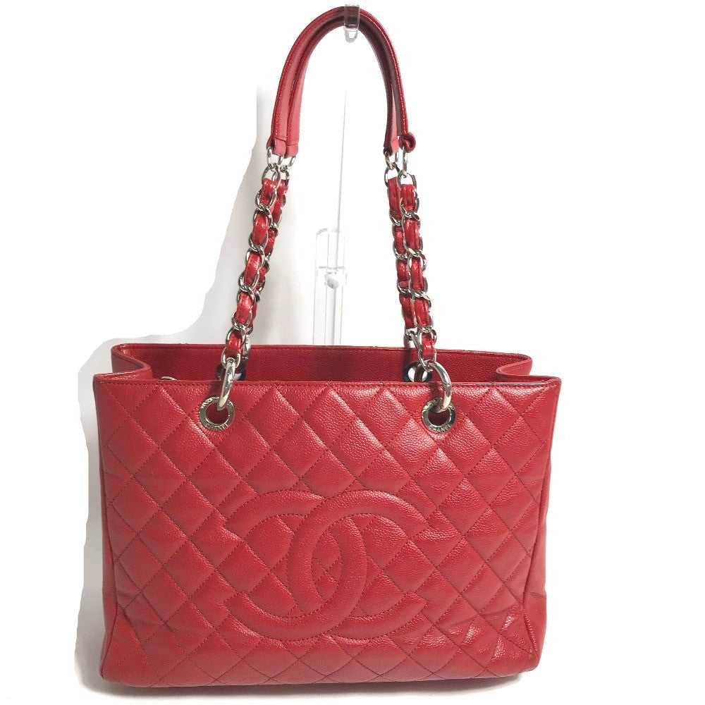 CHANEL Tote Bag A50995 Caviar skin Red CC COCO Ma… - image 1