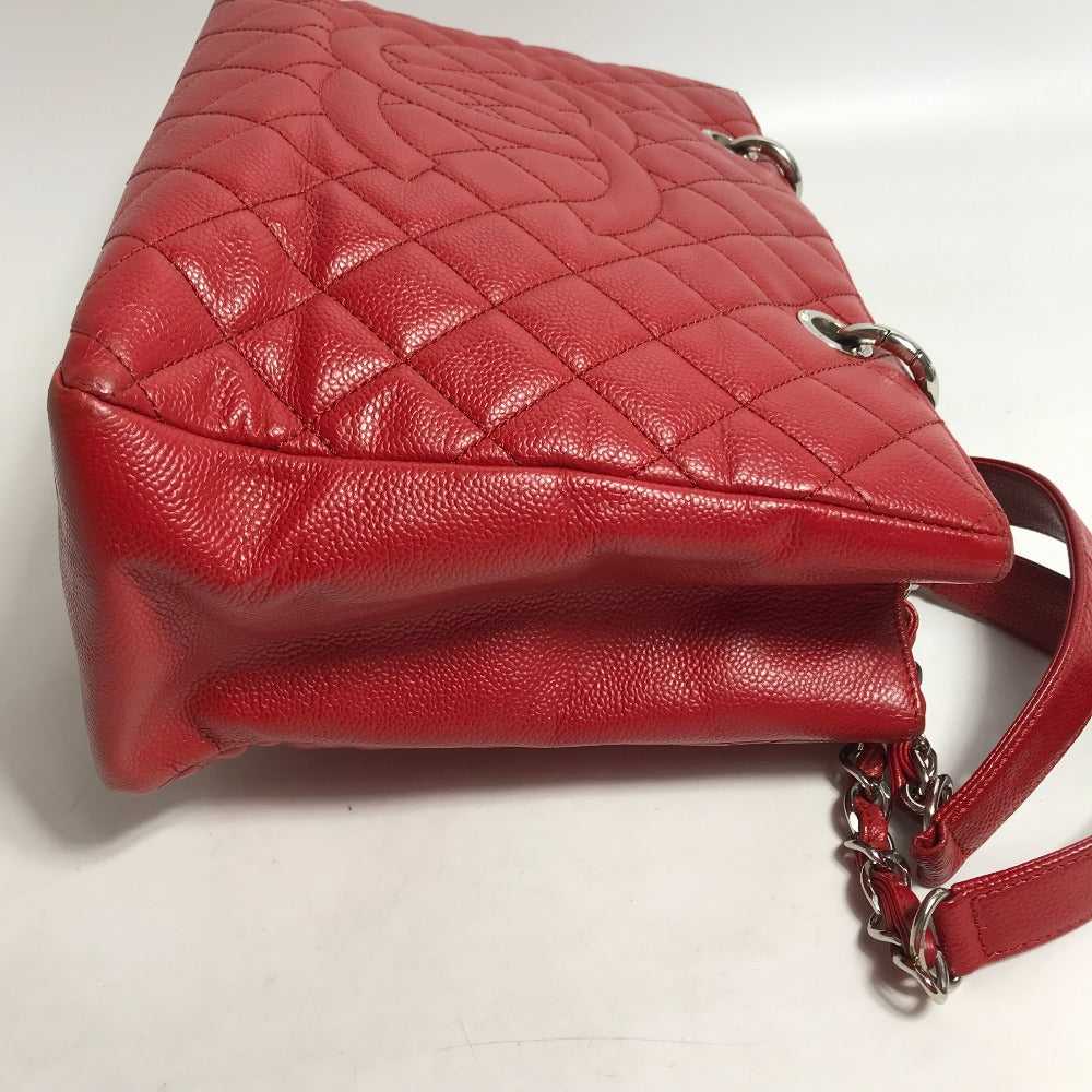 CHANEL Tote Bag A50995 Caviar skin Red CC COCO Ma… - image 6