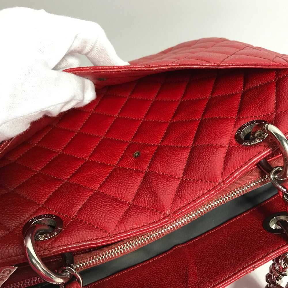 CHANEL Tote Bag A50995 Caviar skin Red CC COCO Ma… - image 9