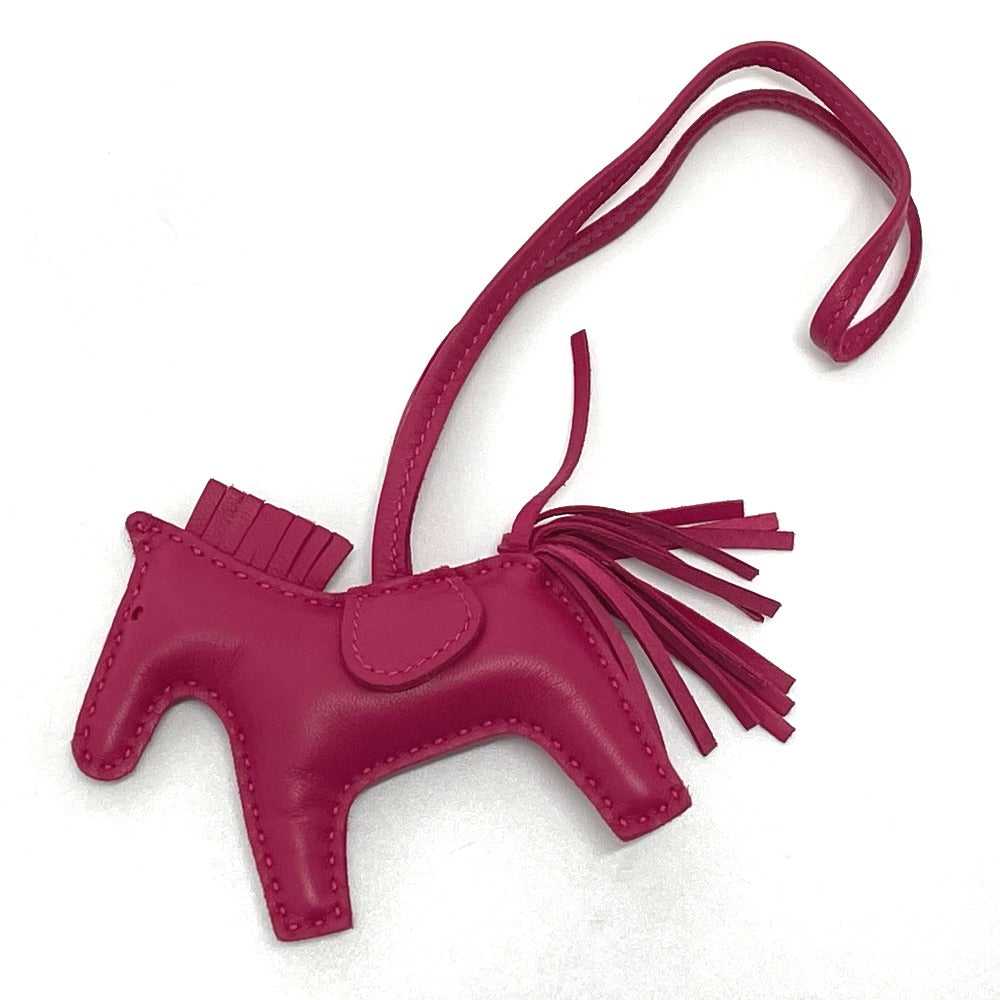 HERMES Bag charm lambskin purple Horse horse Rode… - image 1