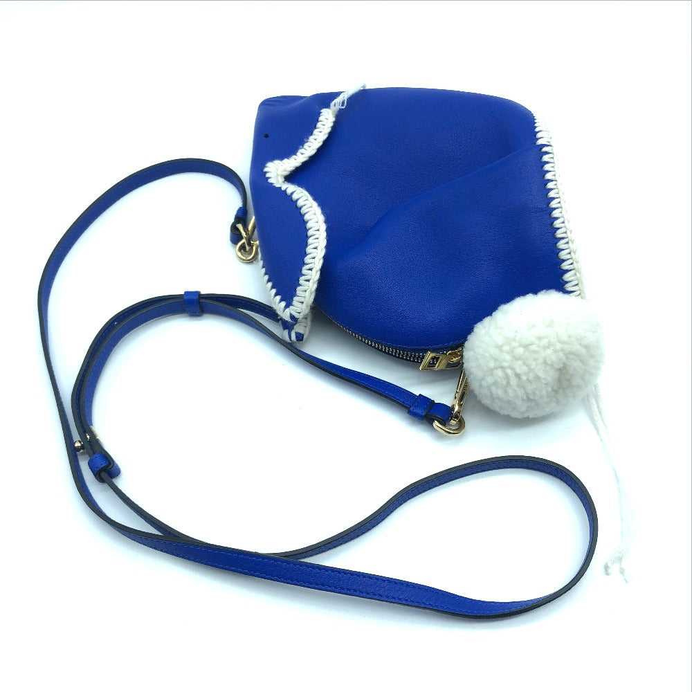 LOEWE Coin case leather Blue x white rabbit rabbi… - image 4