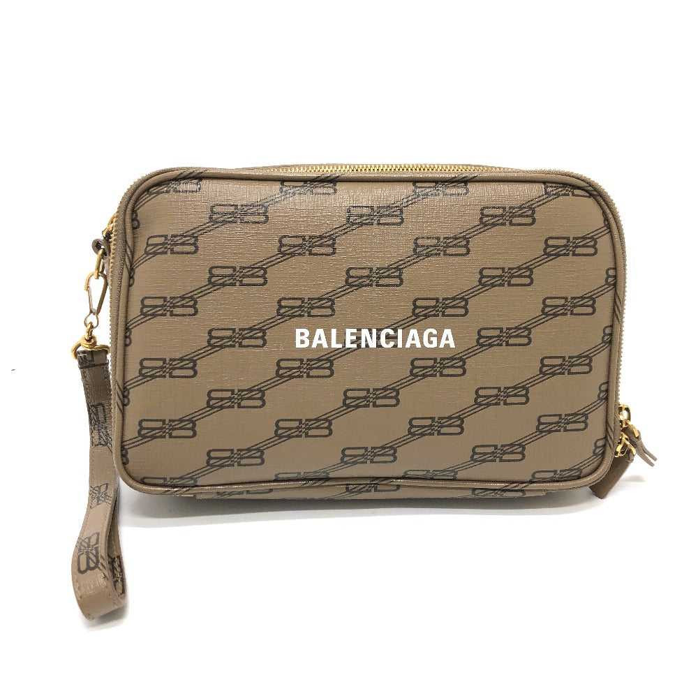 BALENCIAGA Clutch bag 644432 leather Brown logo E… - image 1