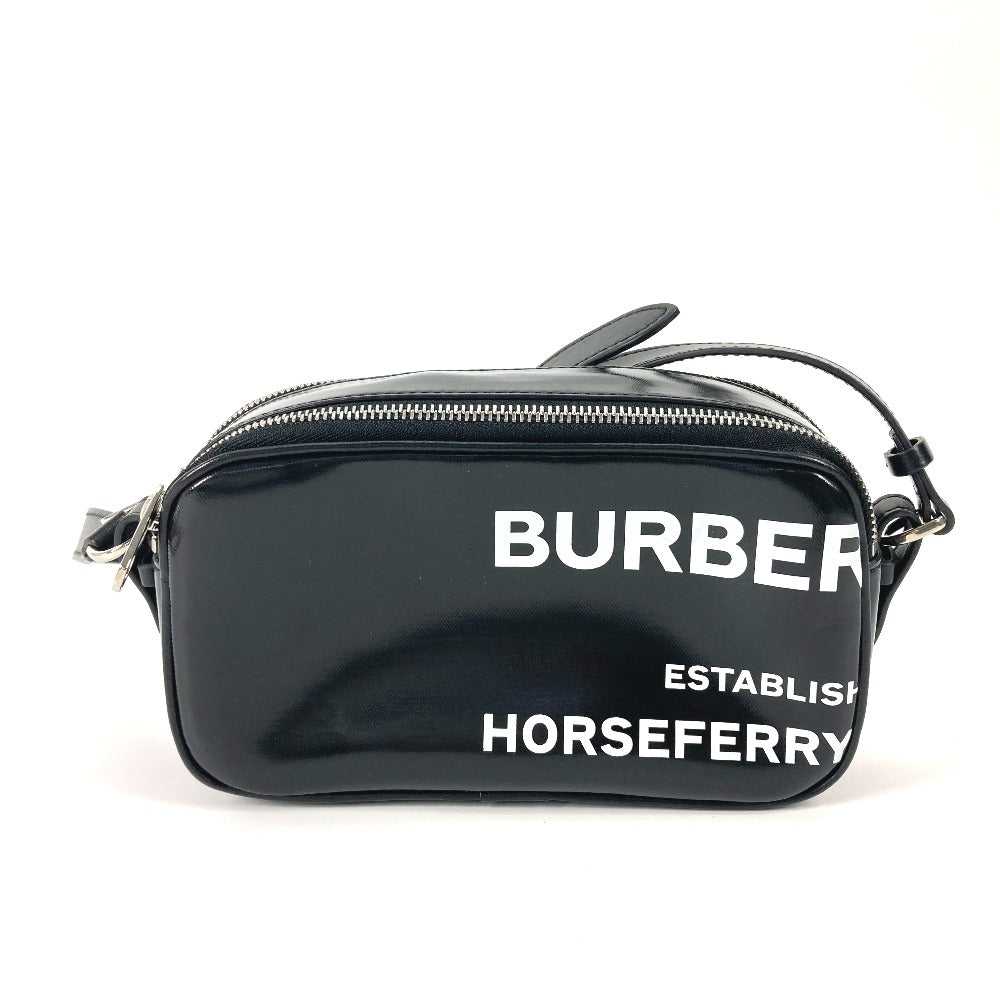 BURBERRY Shoulder Bag leather black By color logo… - image 1