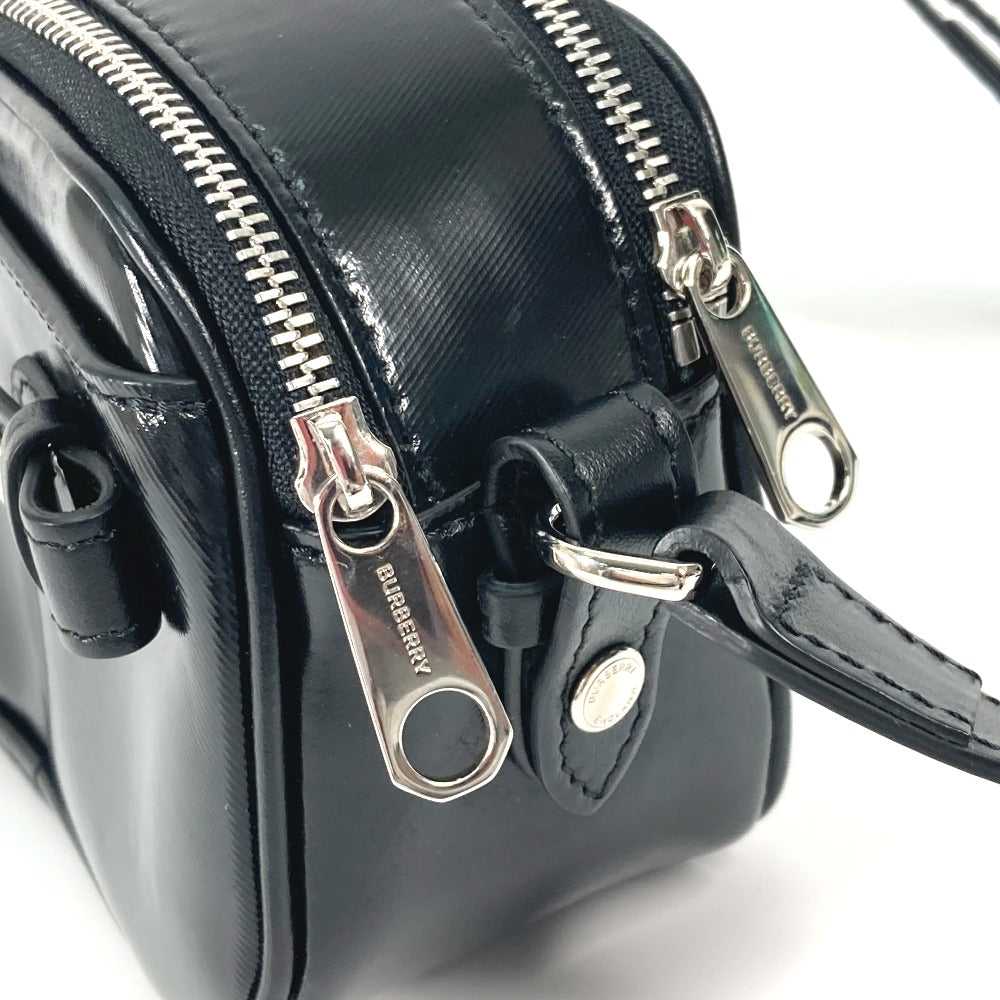 BURBERRY Shoulder Bag leather black By color logo… - image 8