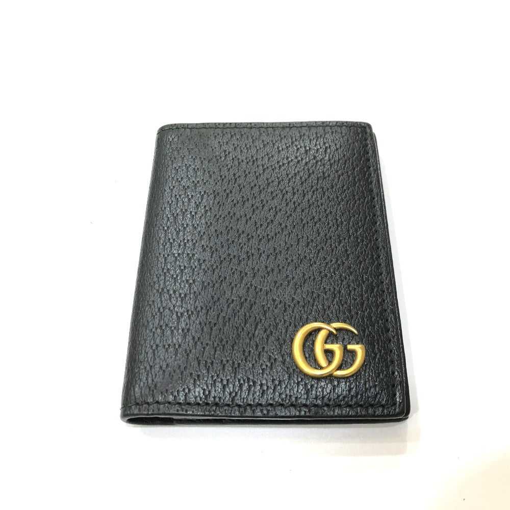 GUCCI Card Case 428737 leather black GG Marmont W… - image 1