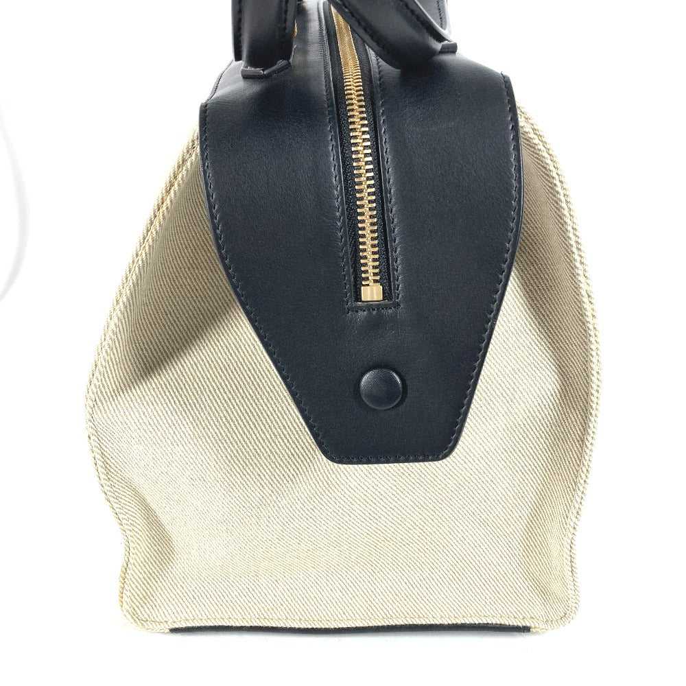 CELINE Shoulder Bag Leather / canvas Ivorytype ba… - image 3