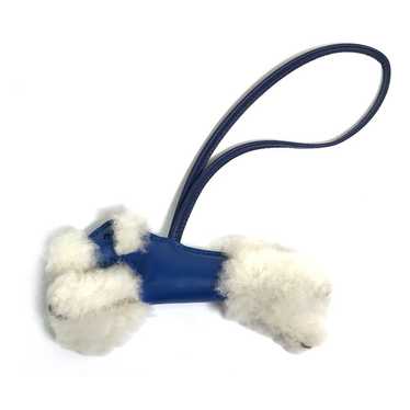 HERMES Bag charm Cotton / Mouton / Anion Blue Saf… - image 1