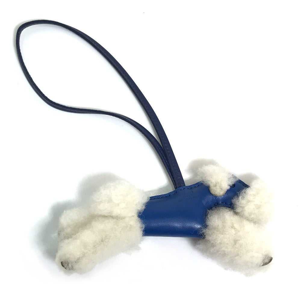 HERMES Bag charm Cotton / Mouton / Anion Blue Saf… - image 2