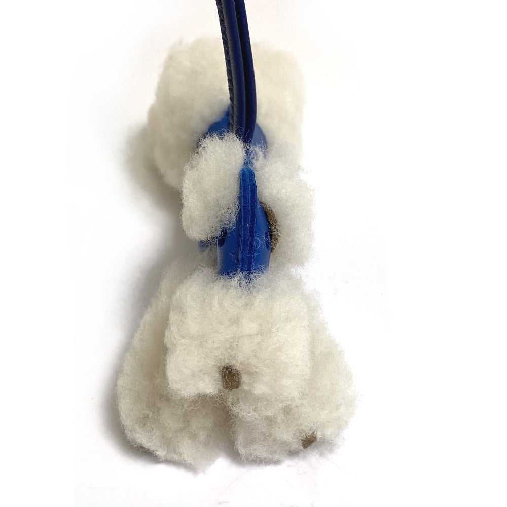 HERMES Bag charm Cotton / Mouton / Anion Blue Saf… - image 8