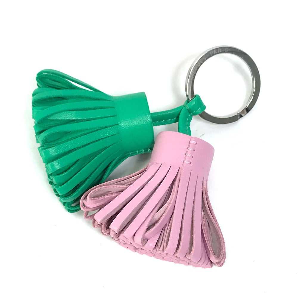 HERMES key ring Anyo Miro Green x pink fringe Car… - image 1