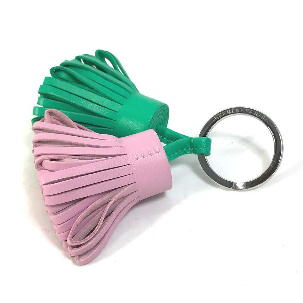 HERMES key ring Anyo Miro Green x pink fringe Car… - image 2