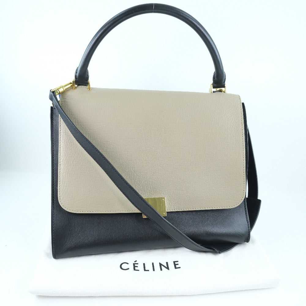 CELINE Handbag Calfskin, suede Black / blue / bei… - image 12