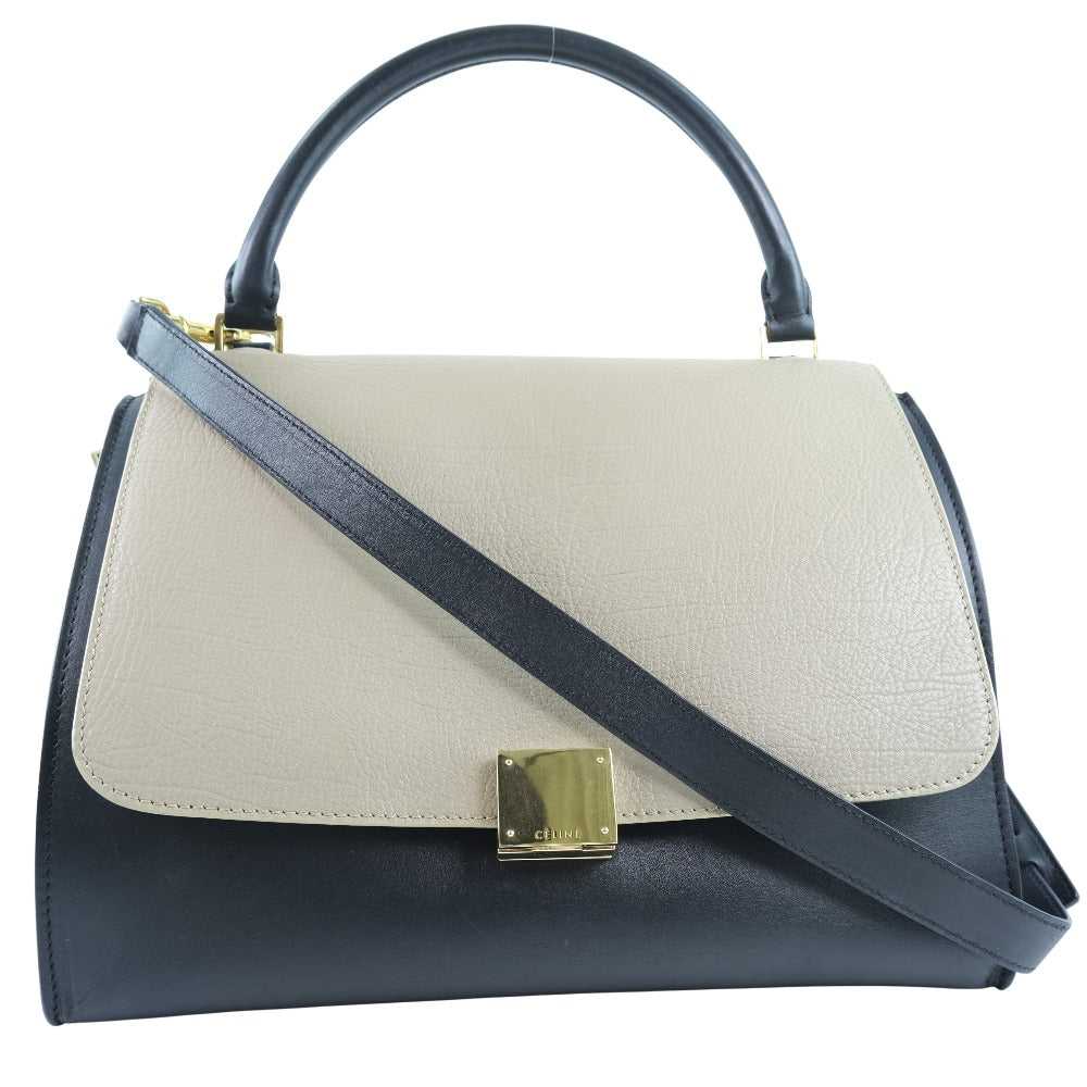 CELINE Handbag Calfskin, suede Black / blue / bei… - image 1