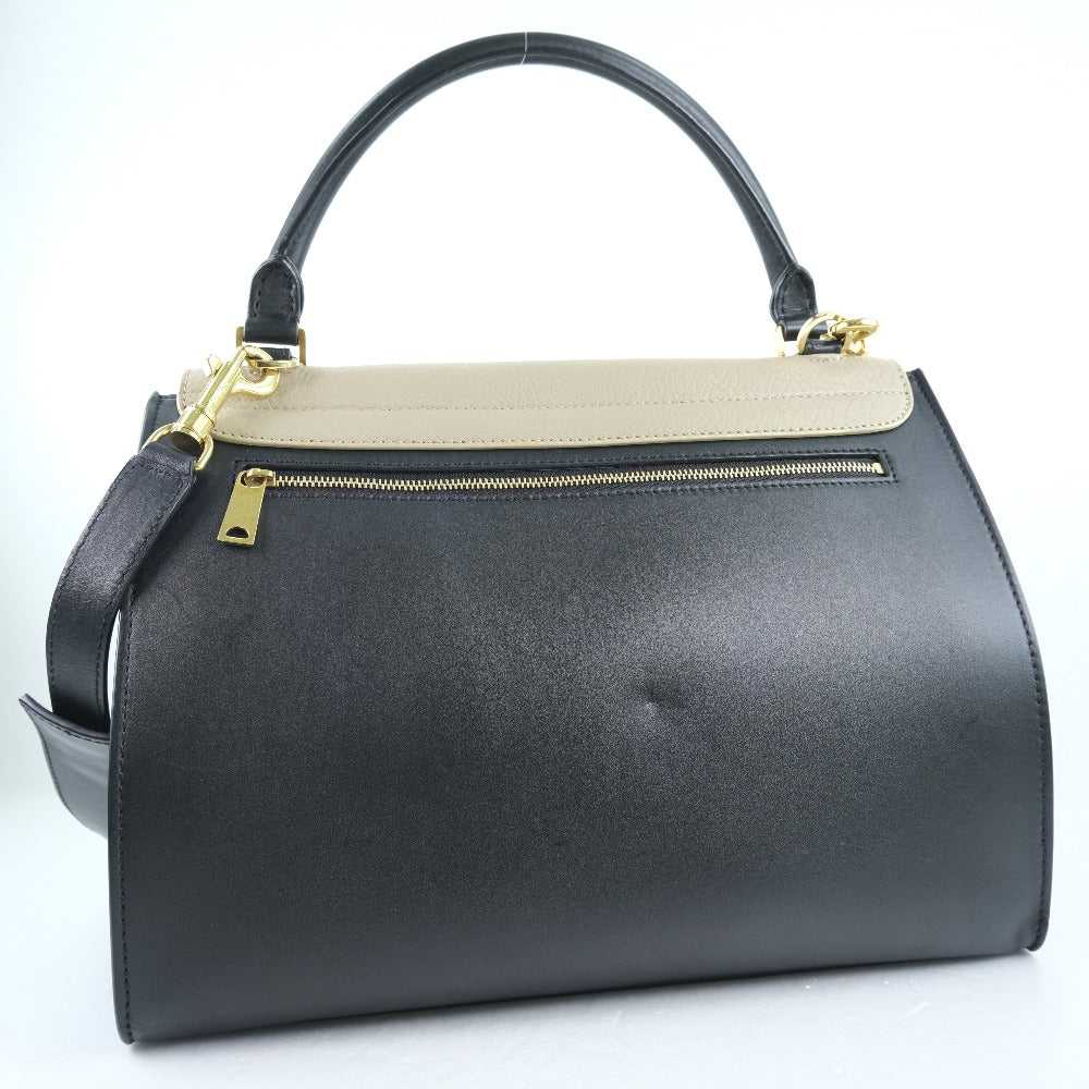 CELINE Handbag Calfskin, suede Black / blue / bei… - image 3