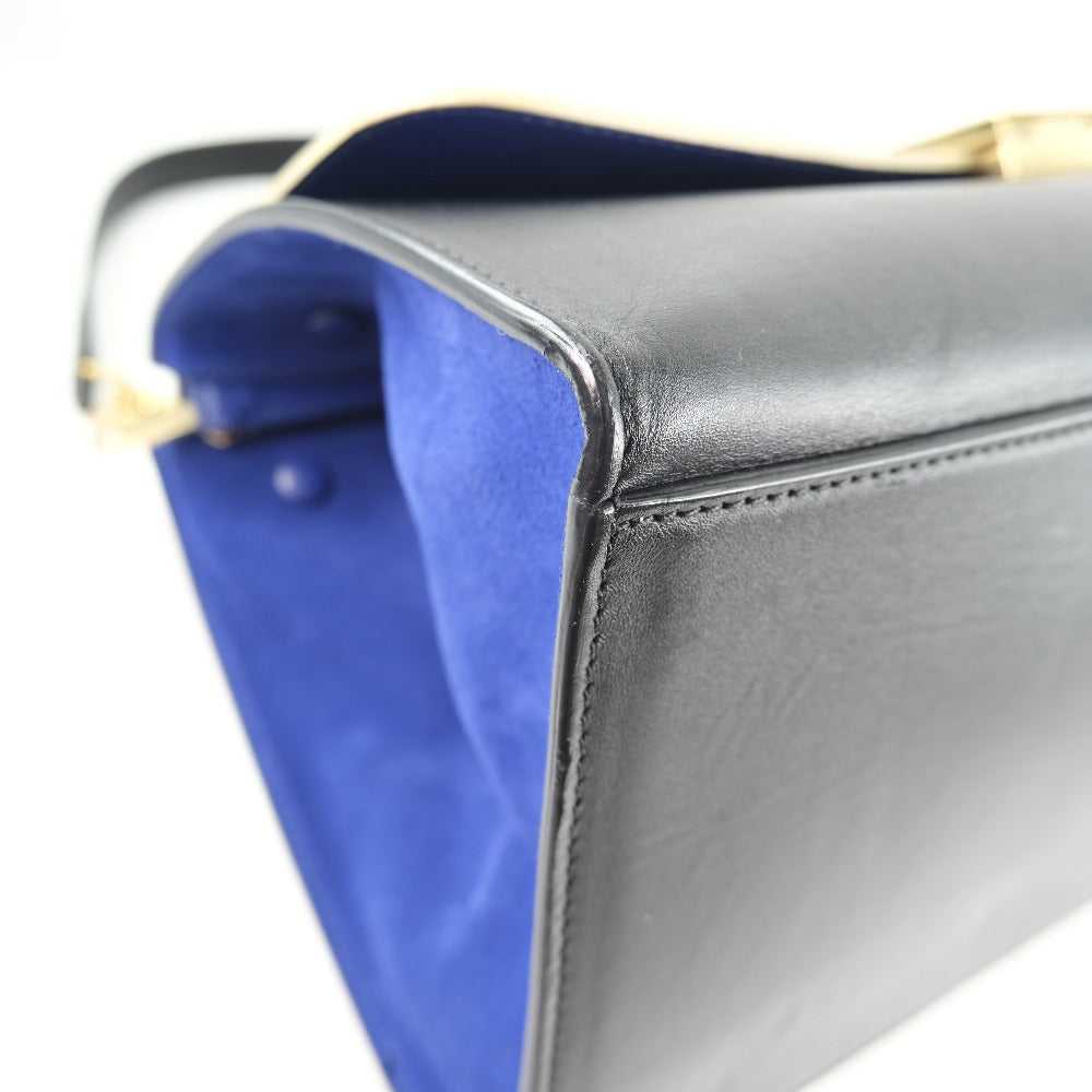 CELINE Handbag Calfskin, suede Black / blue / bei… - image 5