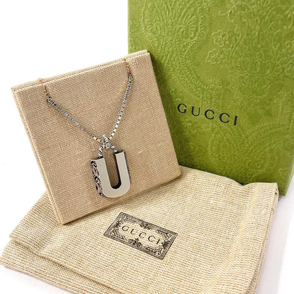 GUCCI Necklace Silver925 Silver Initial Necklace U - image 3