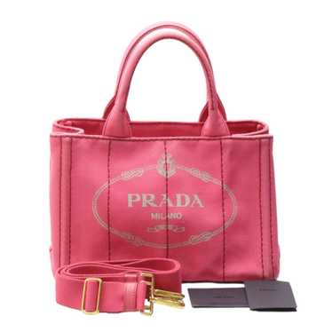 PRADA Tote Bag 1BG439 Cotton canvas pink Tote Bag… - image 1