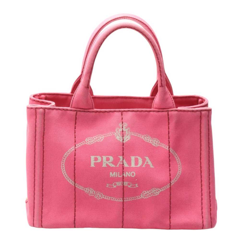 PRADA Tote Bag 1BG439 Cotton canvas pink Tote Bag… - image 2