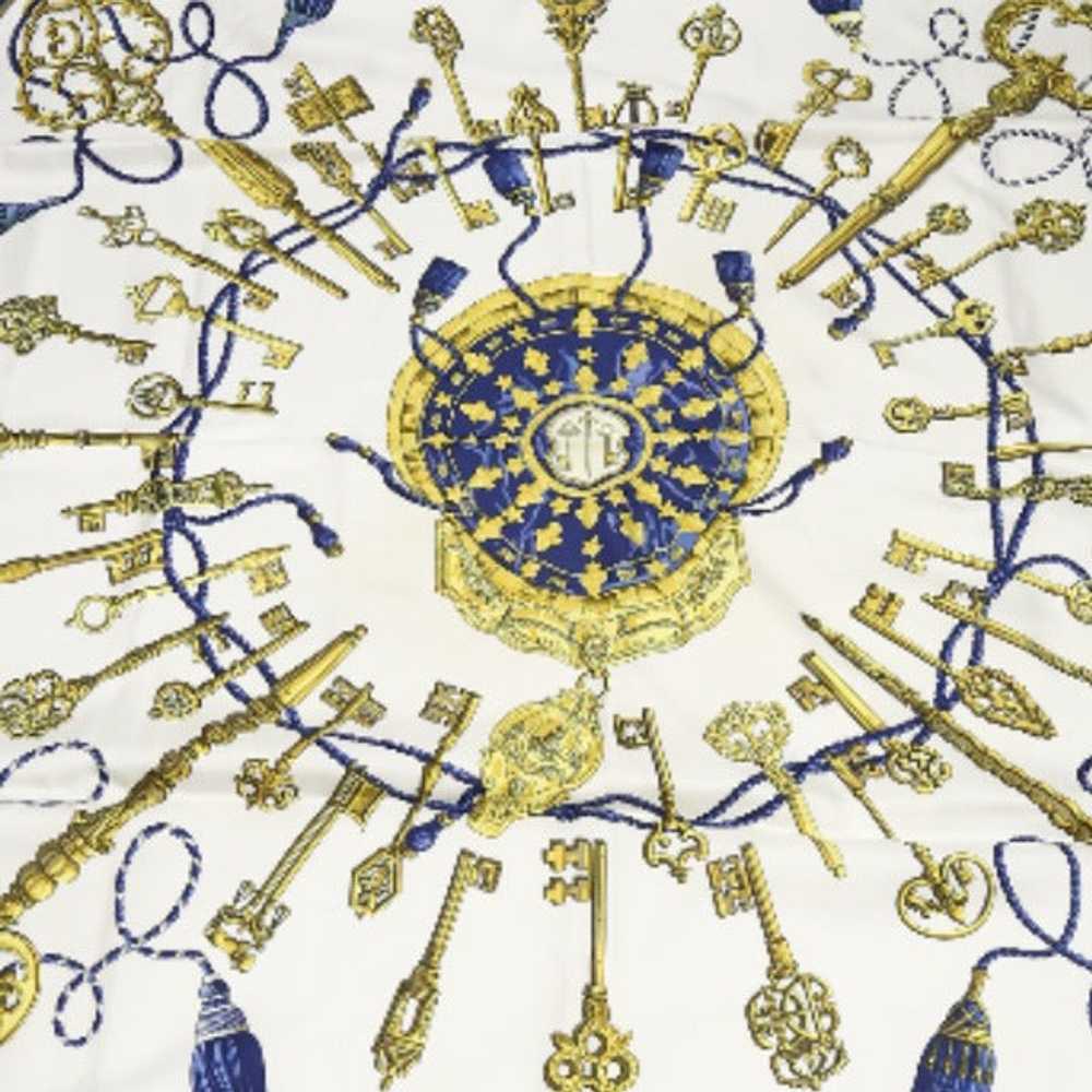 HERMES scarf silk blue Carre90 Key LE Cles Women … - image 3