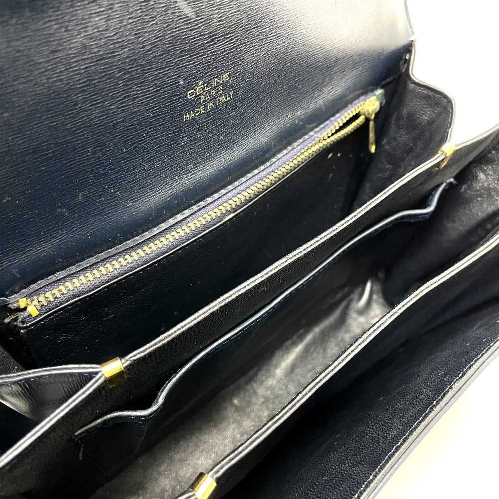 CELINE Shoulder Bag Canvas / leather Navy Macadam… - image 10