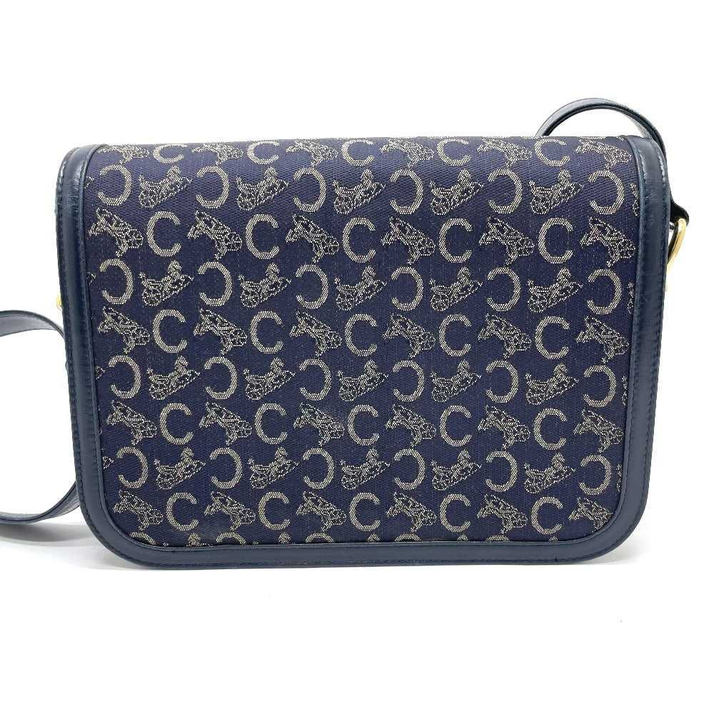 CELINE Shoulder Bag Canvas / leather Navy Macadam… - image 2