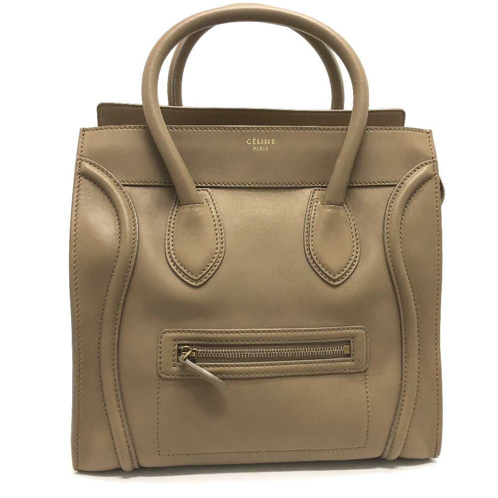 CELINE Handbag leather beige Luggage mini shopper… - image 1