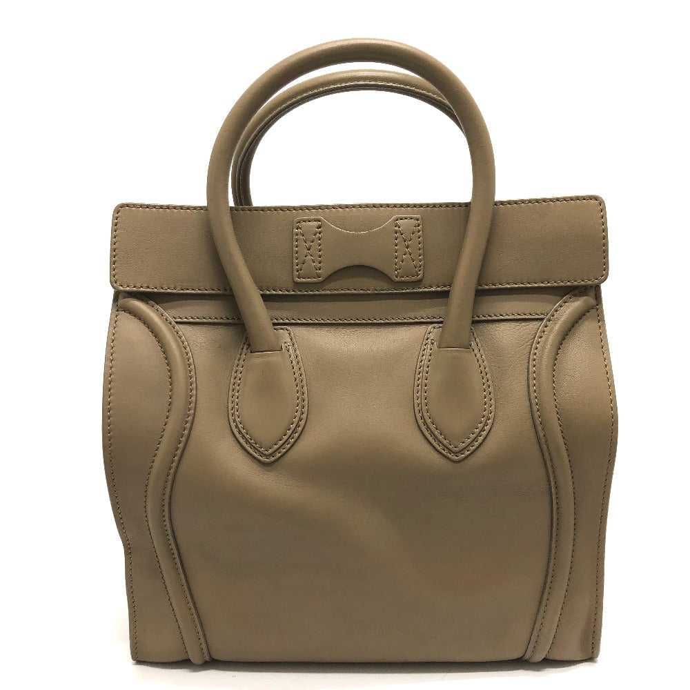 CELINE Handbag leather beige Luggage mini shopper… - image 2