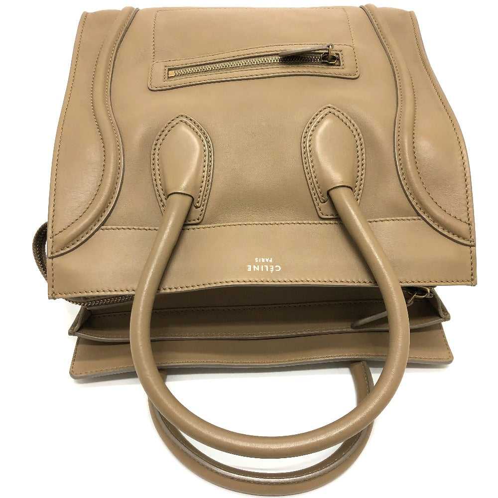 CELINE Handbag leather beige Luggage mini shopper… - image 5