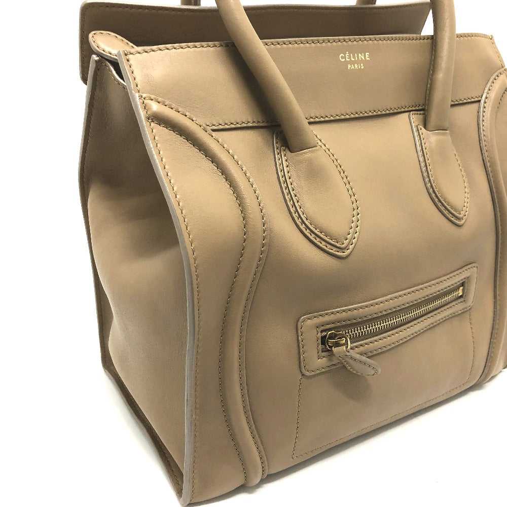 CELINE Handbag leather beige Luggage mini shopper… - image 8