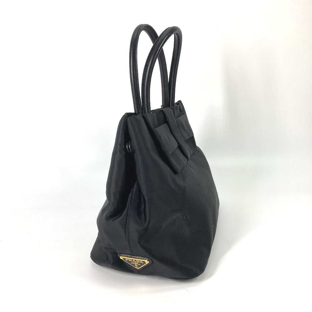 PRADA Tote Bag 1BG068 Nylon / leather black Trian… - image 3