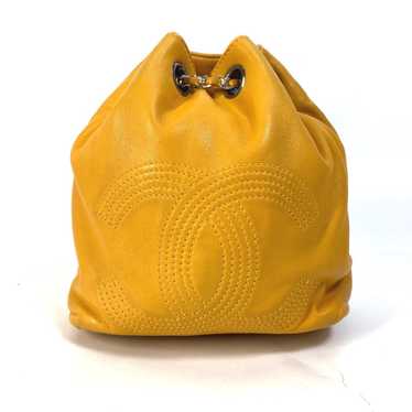 CHANEL Shoulder Bag lambskin Yellow type CC COCO … - image 1