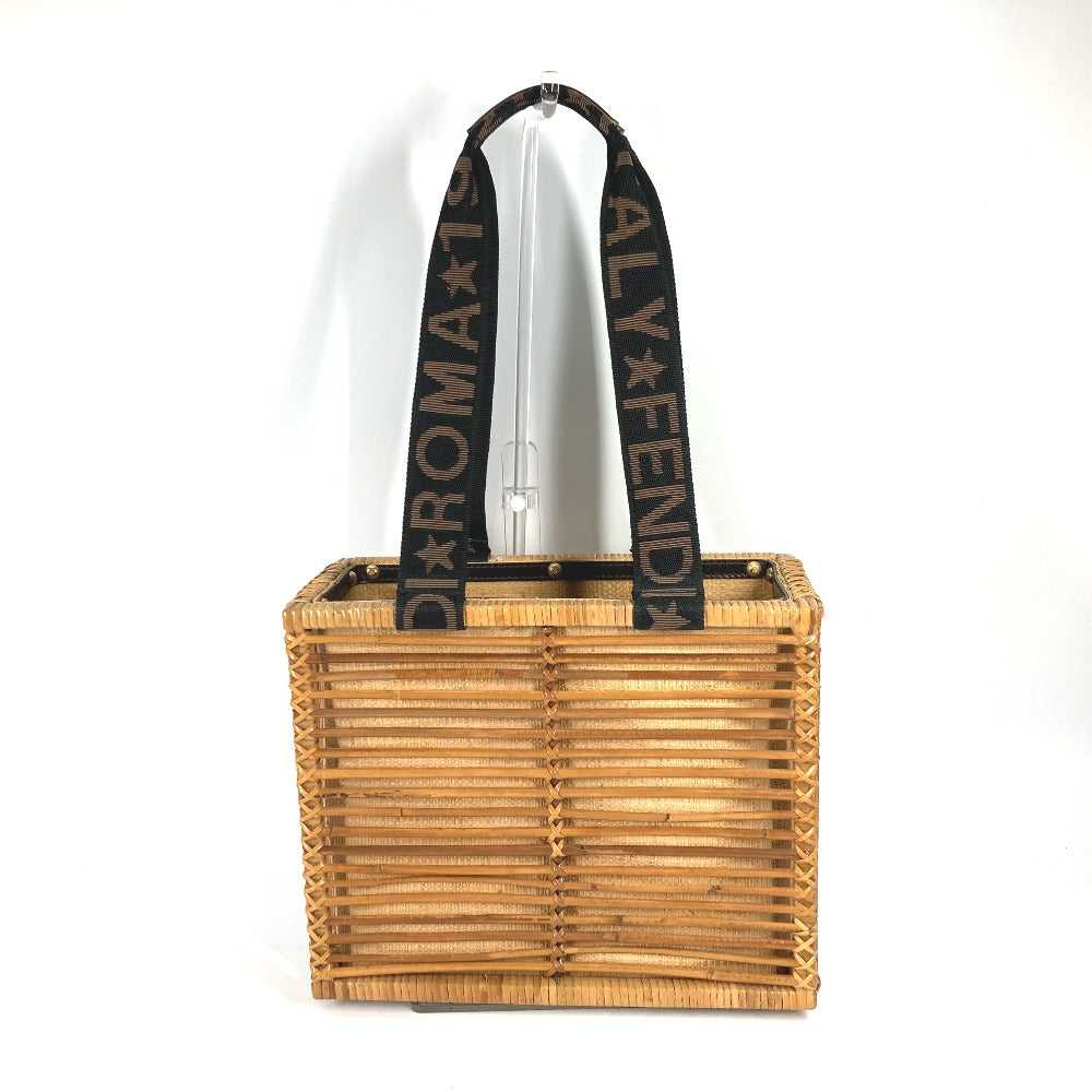 FENDI Handbag Rattan Brown straw basket bag baske… - image 2