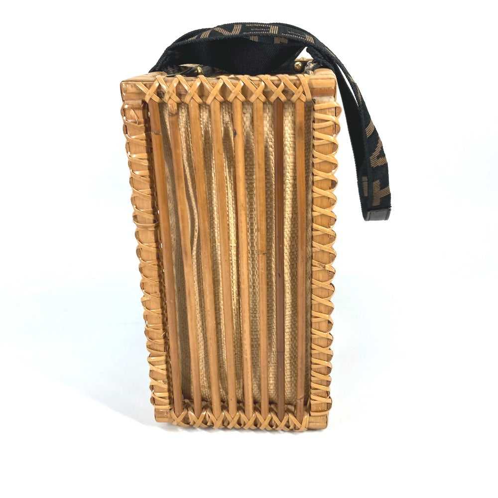 FENDI Handbag Rattan Brown straw basket bag baske… - image 3