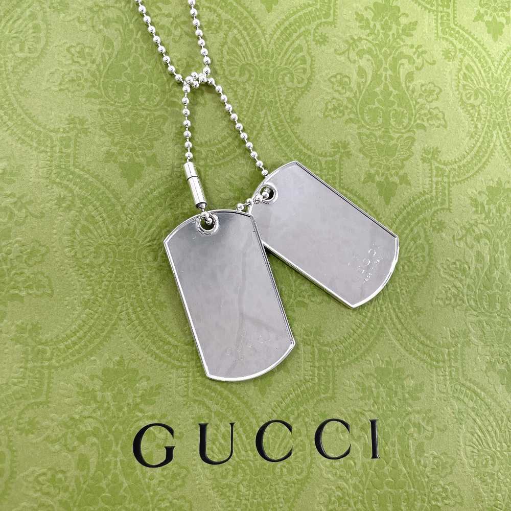 GUCCI Necklace Silver925 Silver Ball chain dog ta… - image 2