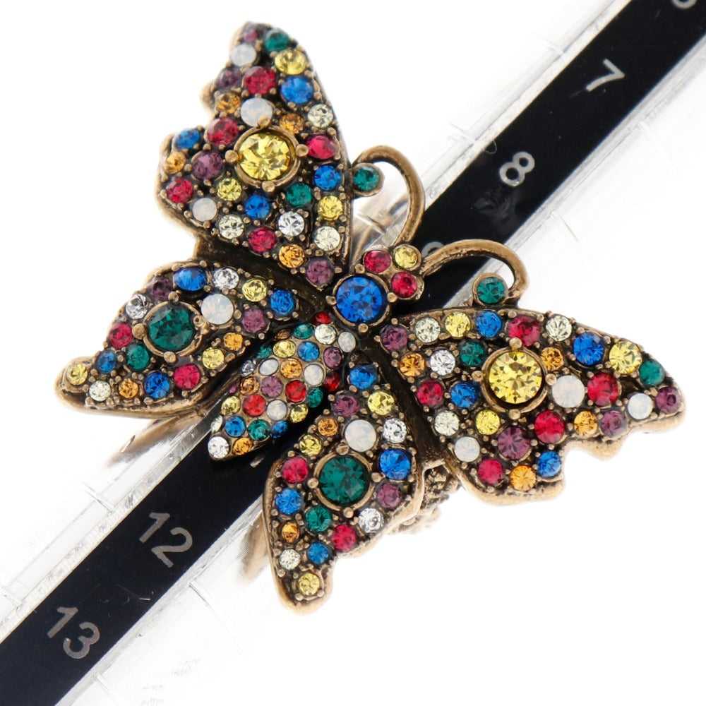 GUCCI Ring Plated Gold multicolor Crystal butterf… - image 5