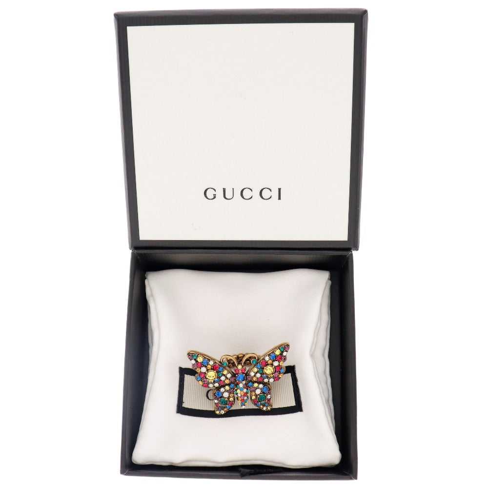 GUCCI Ring Plated Gold multicolor Crystal butterf… - image 7