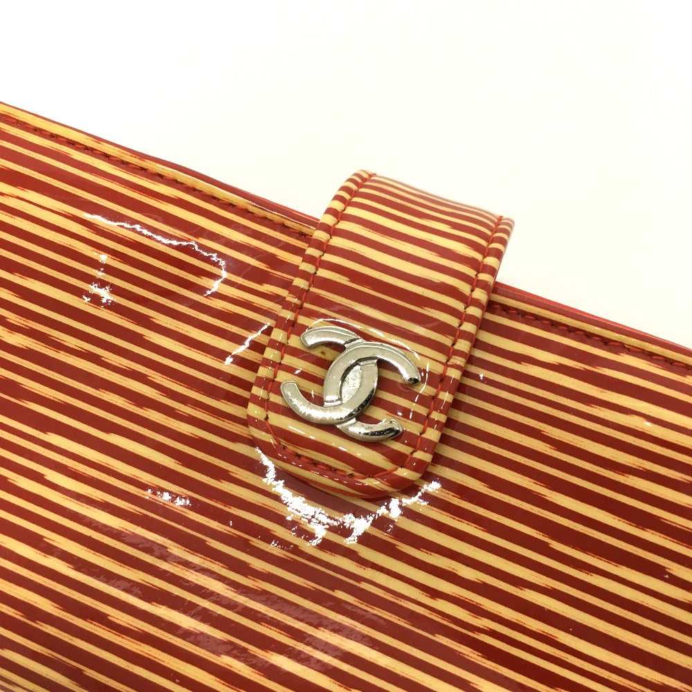 CHANEL Pouch Patent leather Orange CC COCO Mark b… - image 4