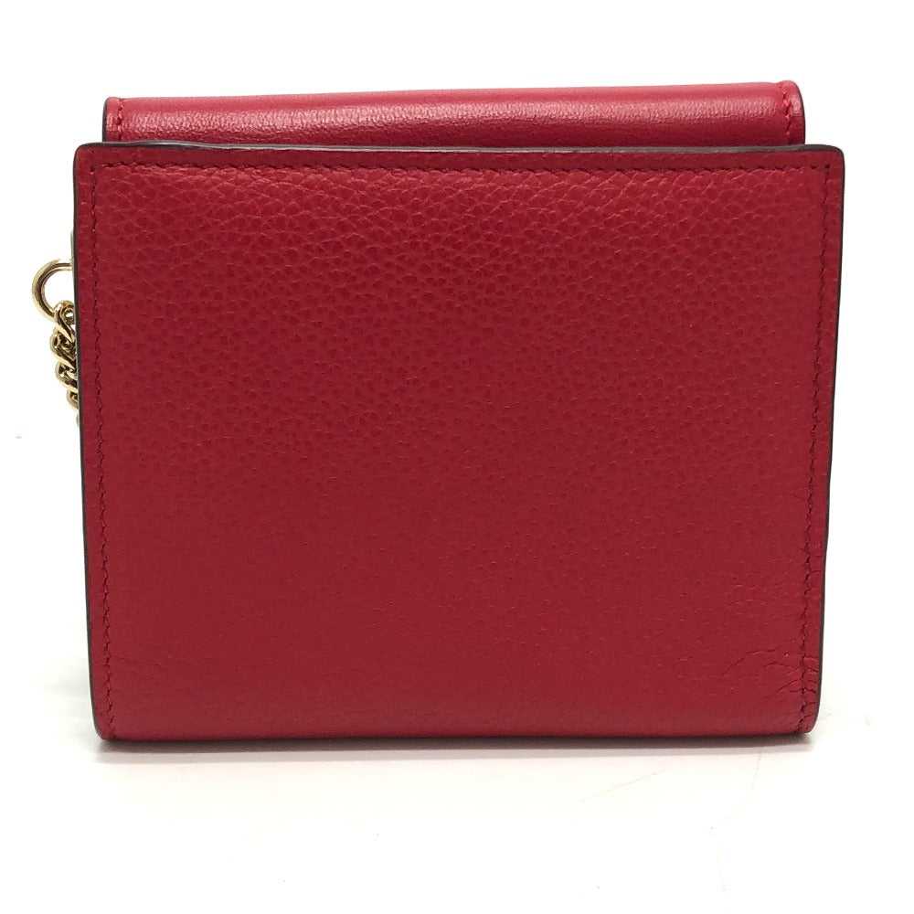 Chloe Folded wallet leather Red Chain compact wal… - image 2