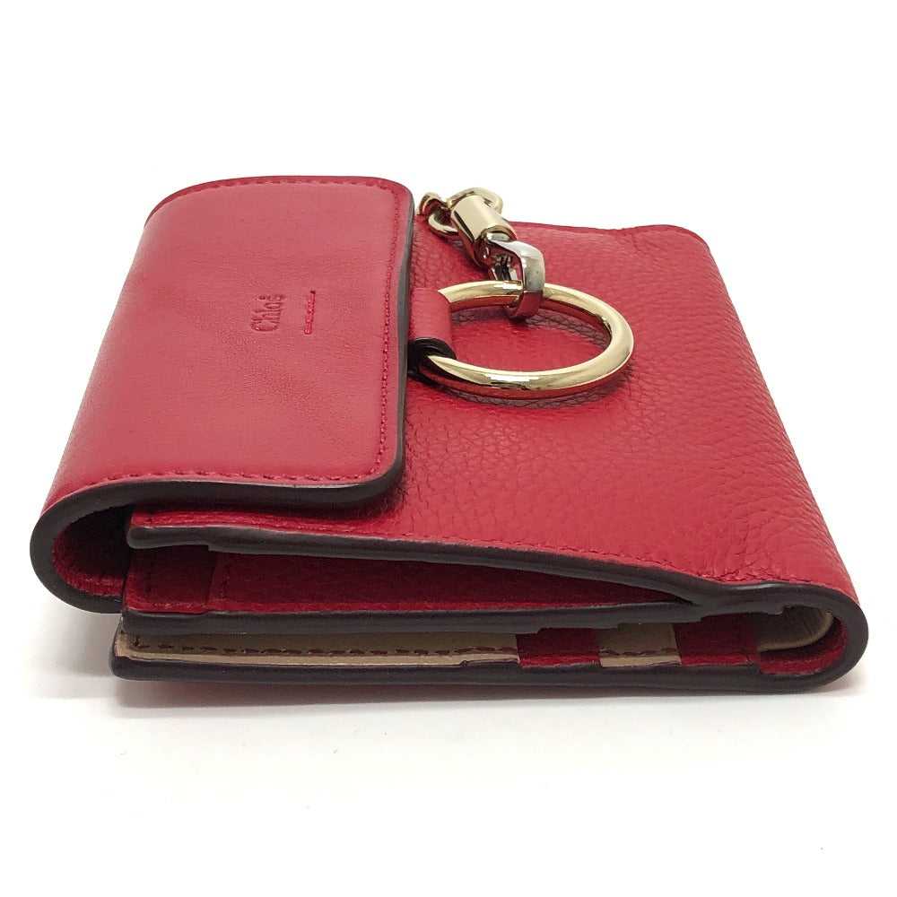 Chloe Folded wallet leather Red Chain compact wal… - image 3