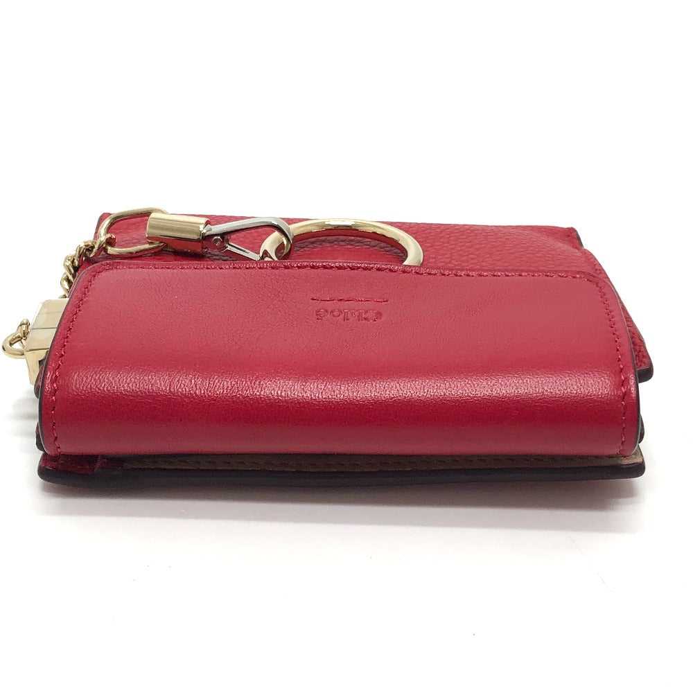 Chloe Folded wallet leather Red Chain compact wal… - image 5