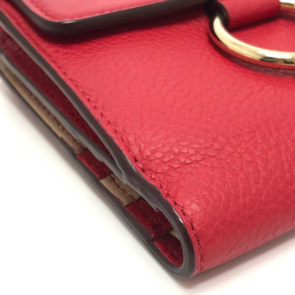 Chloe Folded wallet leather Red Chain compact wal… - image 7