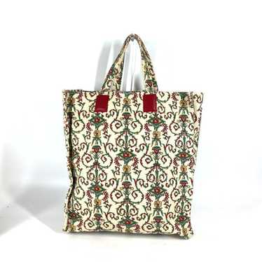 GUCCI Tote Bag canvas beige GARDEN Women Used Aut… - image 1