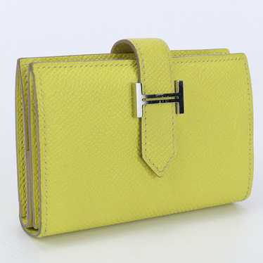 HERMES Bearn Card Case Card Case Epsom yellow uni… - image 1