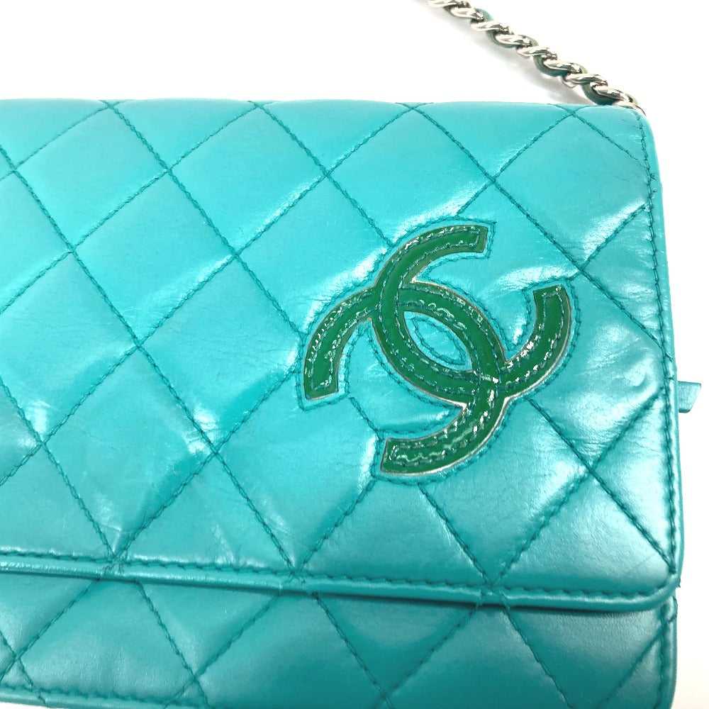 CHANEL Shoulder Bag leather green Crossbody long … - image 6