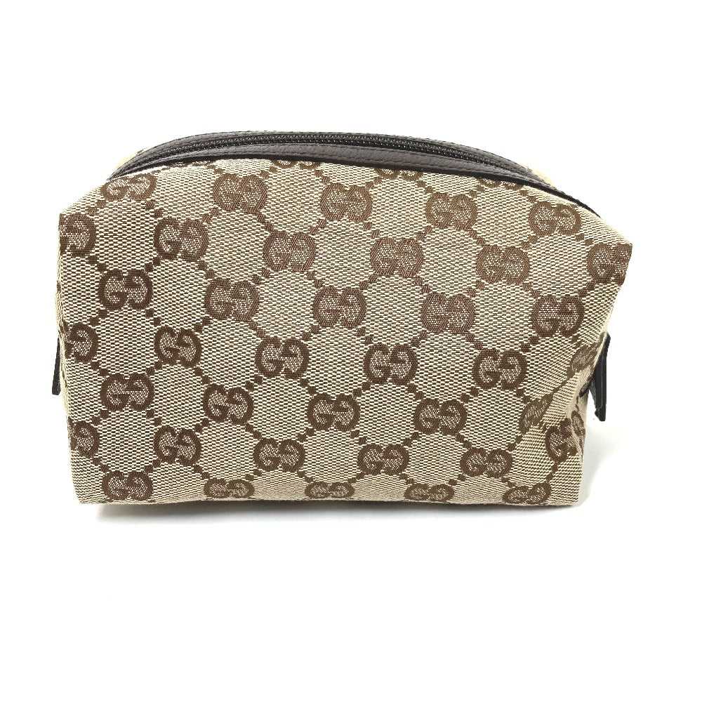 GUCCI Pouch 29595 GG canvas / leather Beige x dar… - image 2