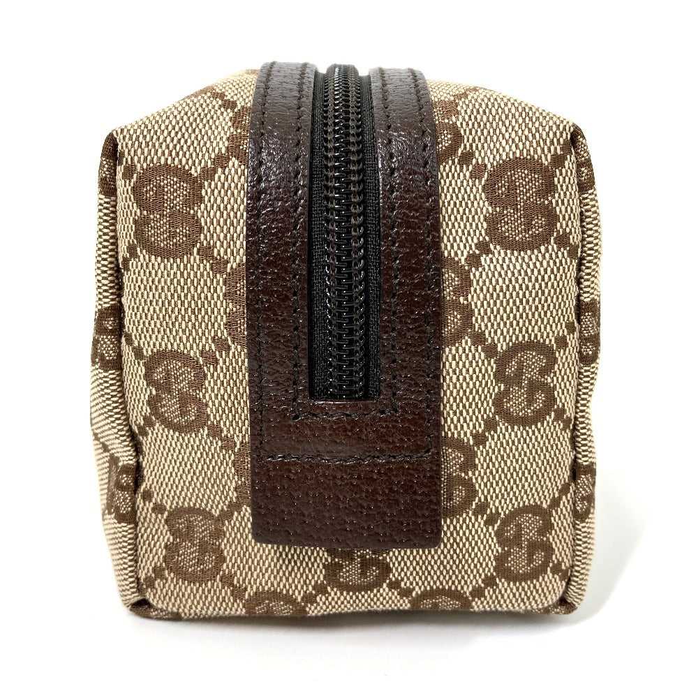 GUCCI Pouch 29595 GG canvas / leather Beige x dar… - image 4