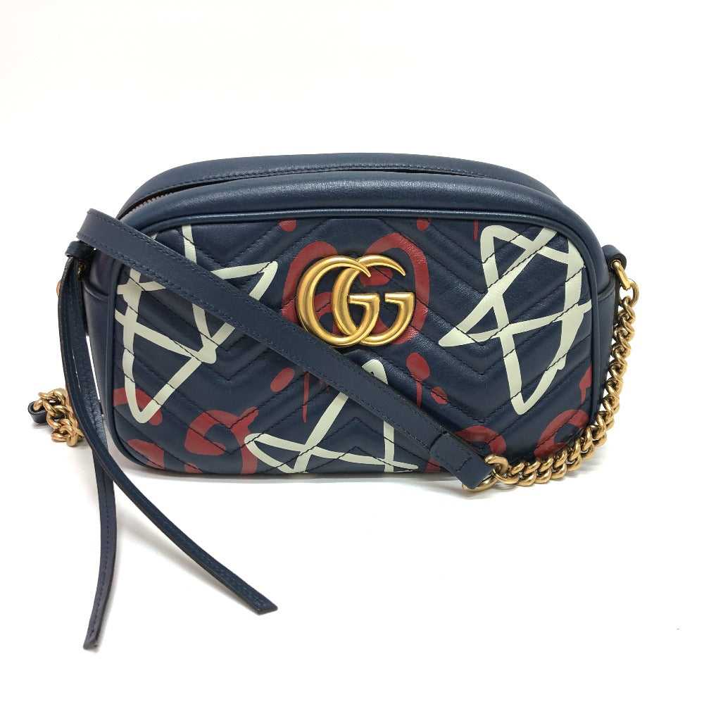 GUCCI Shoulder Bag 447632 leather Gold Metal GG M… - image 1