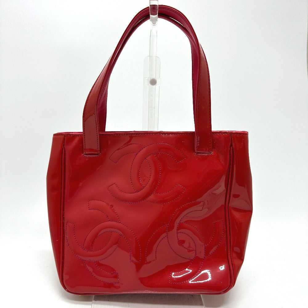 CHANEL Tote Bag enamel Red Triple COCO Mark logo … - image 2